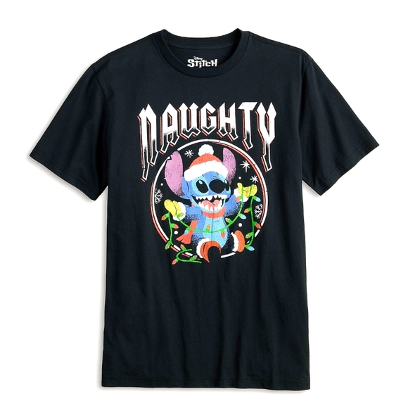 💛2/$15 DISNEY Lilo & Stitch Mens "Naughty"T-Shirt. BLack. Size XL - Picture 2 of 5